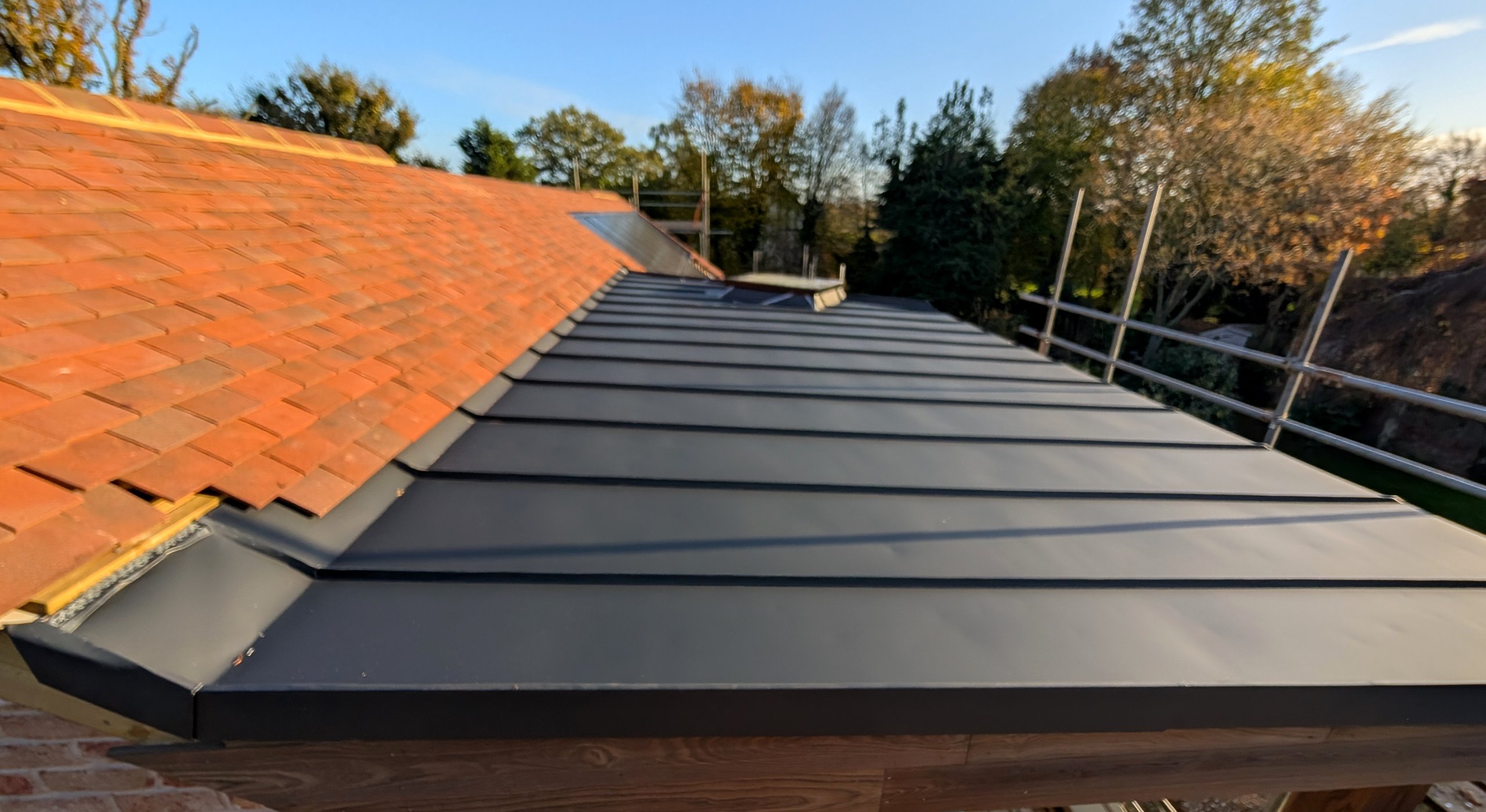 Finished elZinc Oliva standing-seam roof