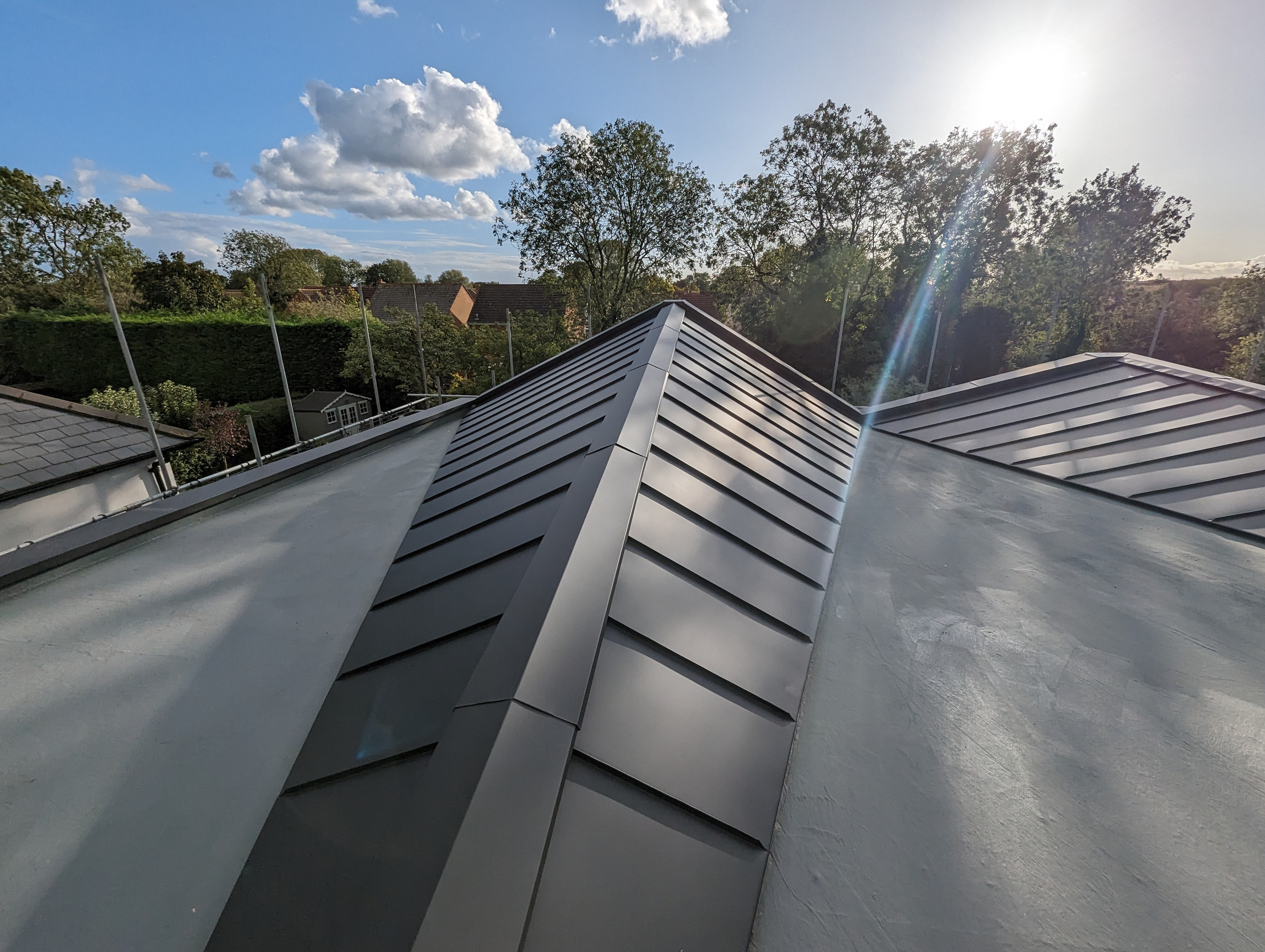 PREFA Black Grey — finished roof geometry