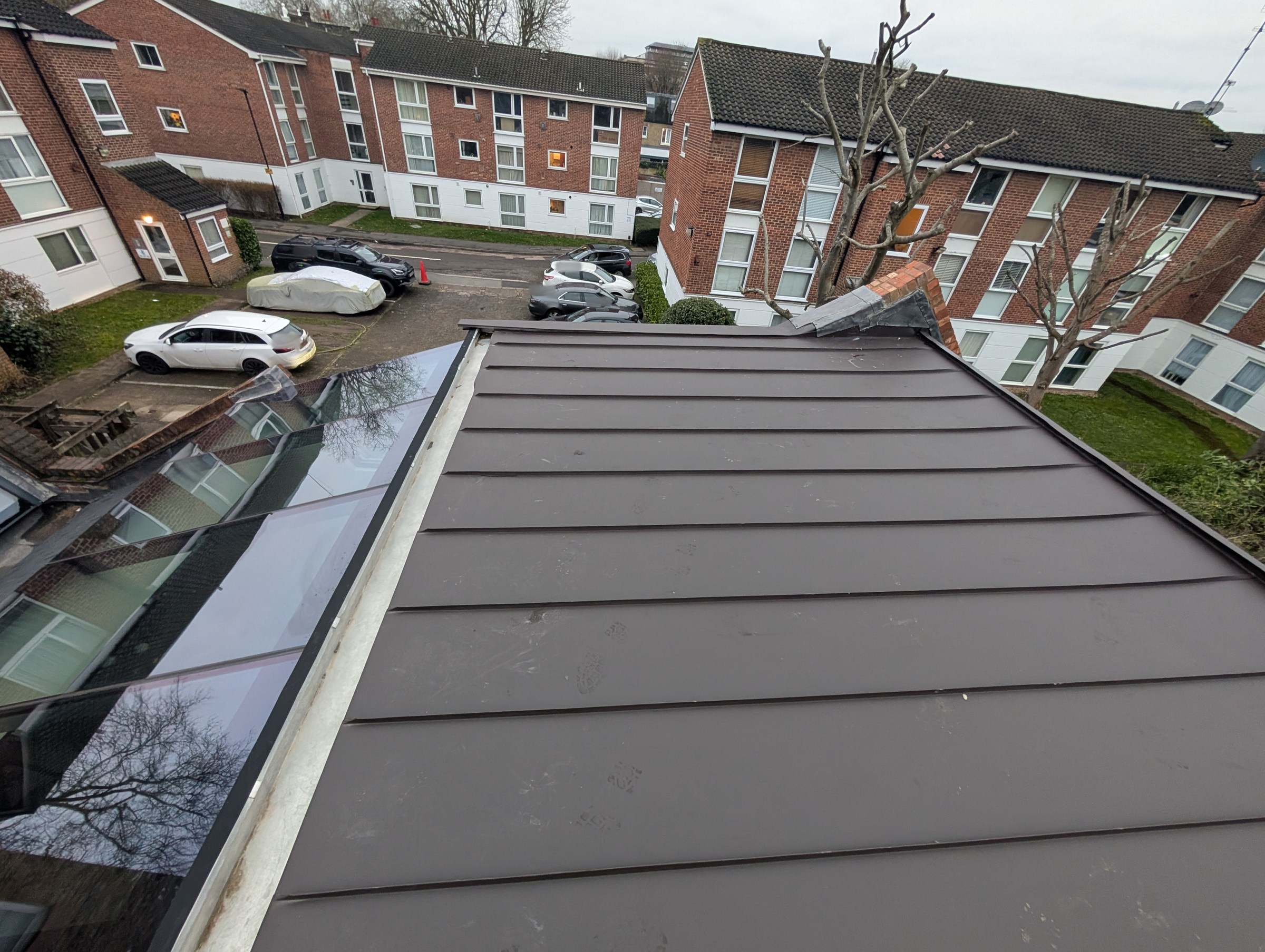 PREFA Nut Brown finished roof overall